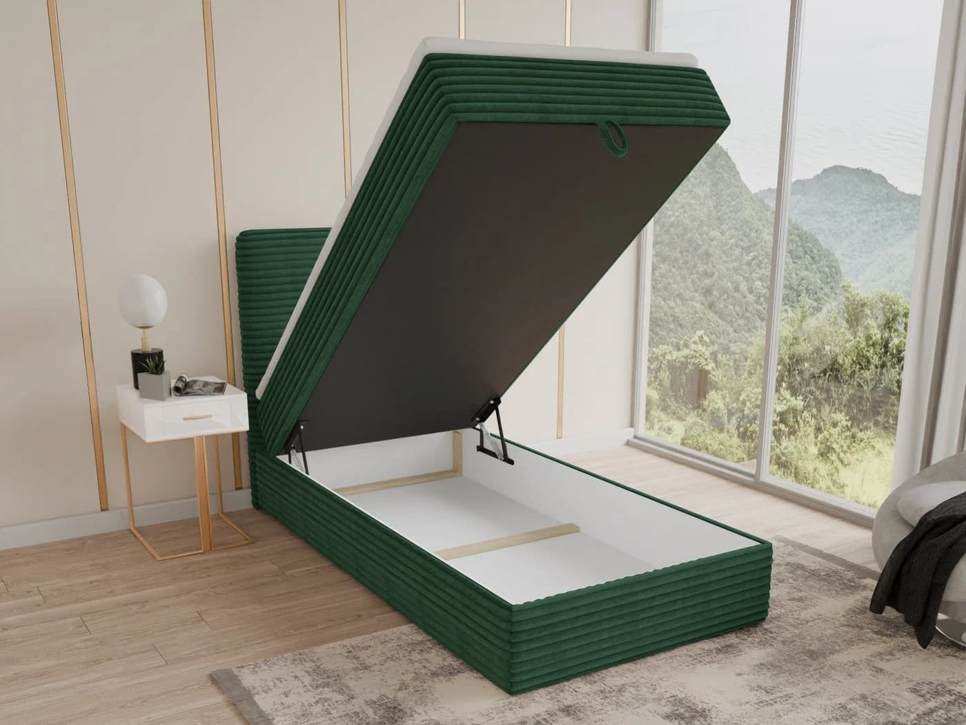 Sofnet Boxbett Mollo Mini Einzelbett Boxspring Cordstoff - Bild 3