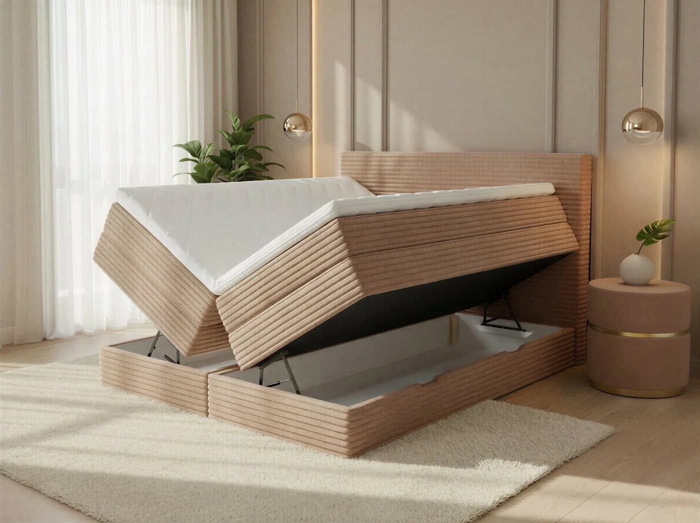 Sofnet Boxspringbett Mollo XL mit Bettkästen und Topper Grau - Bild 3