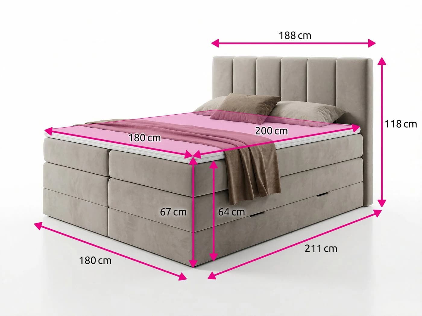 Sofnet Boxspringbett Star XL mit Bettkästen und Topper - Bild 4