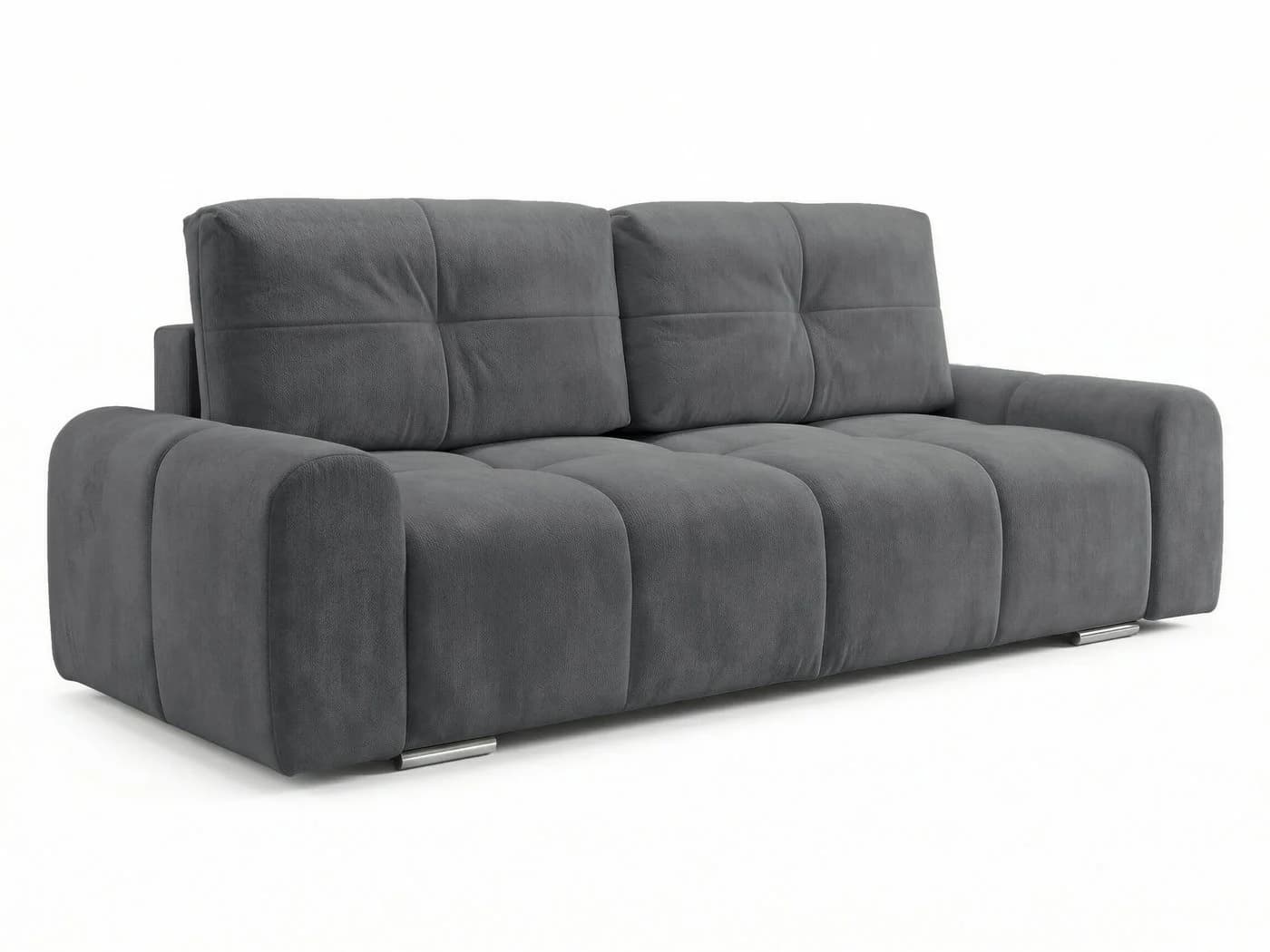 Sofnet Schlafsofa Fluffy mit Bettkasten und Bonellfederkern Grau