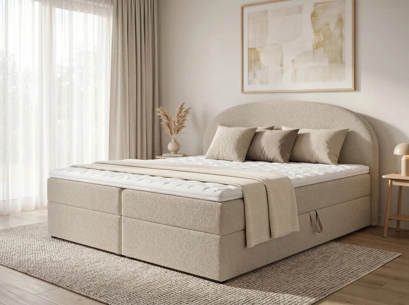 Sofnet Boxbett Cloud mit Bettkästen und Topper Bouclé Coral - Bild 2