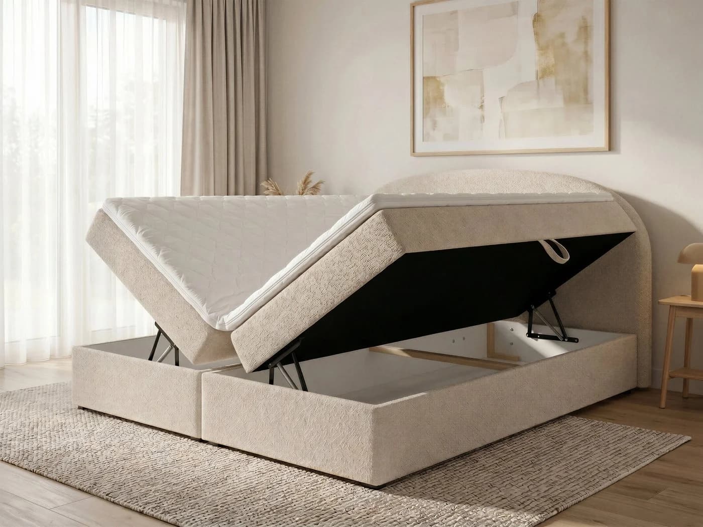 Sofnet Boxbett Cloud mit Bettkästen und Topper Bouclé Coral - Bild 3