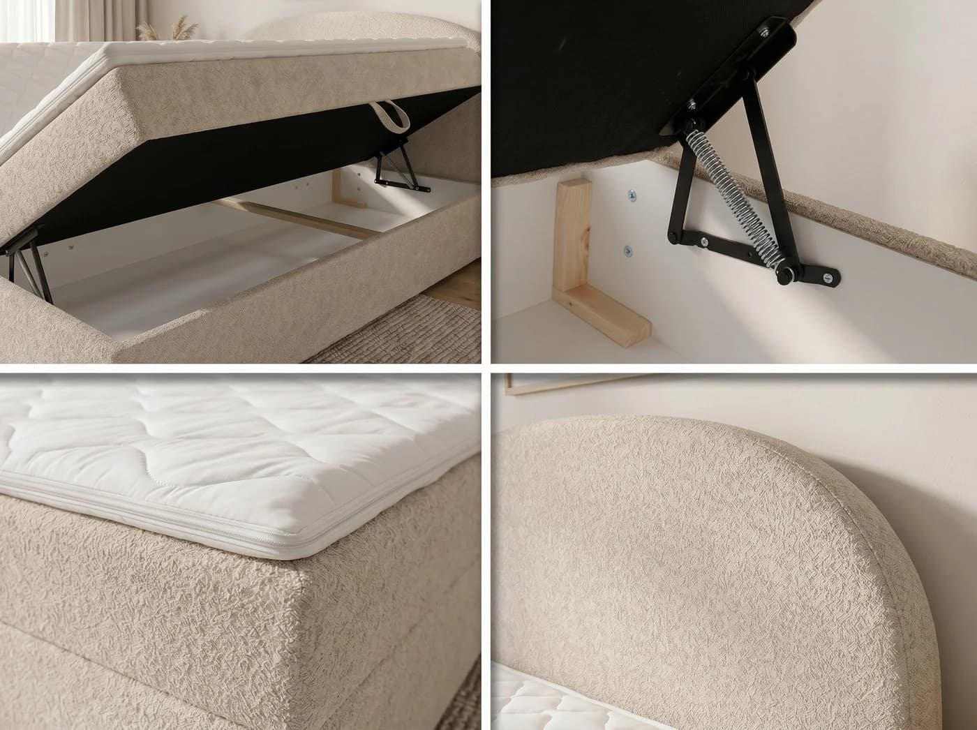 Sofnet Boxbett Cloud mit Bettkästen und Topper Bouclé Coral - Bild 5