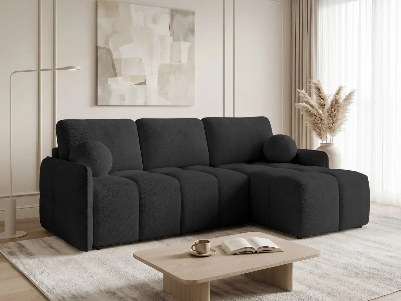 Sofnet Ecksofa Nubo L-Form mit Schlaffunktion und Bettkasten Bouclé - Bild 2