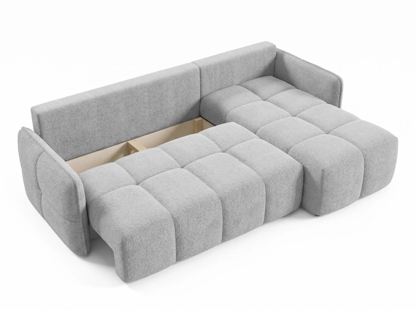 Sofnet Ecksofa Nubo mit Schlaffunktion und Bettkasten Beige Bouclé - Bild 4