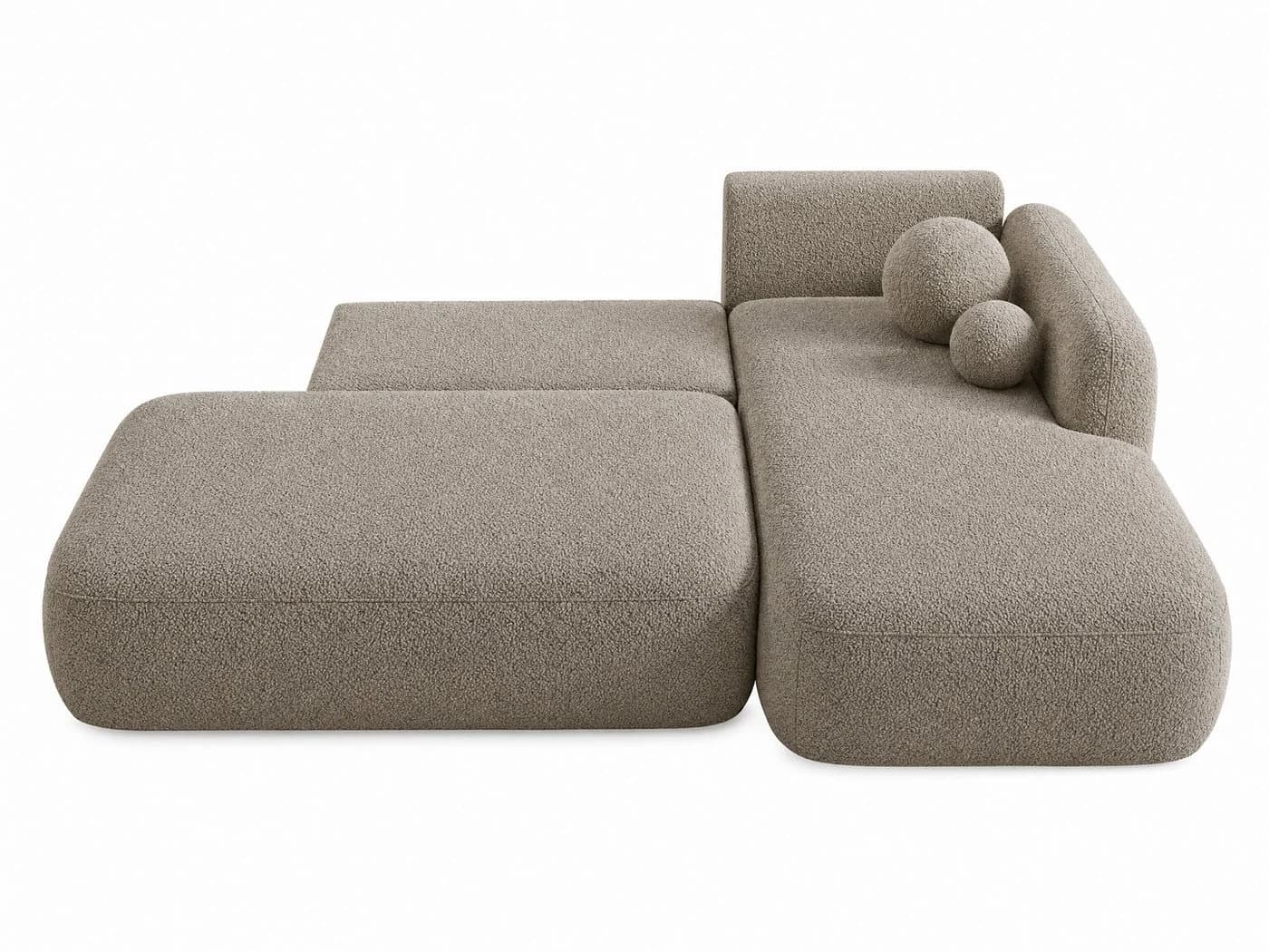 Sofnet Ecksofa Neto L-Form mit Schlaffunktion und Bettkasten Beige Bouclé - Bild 3