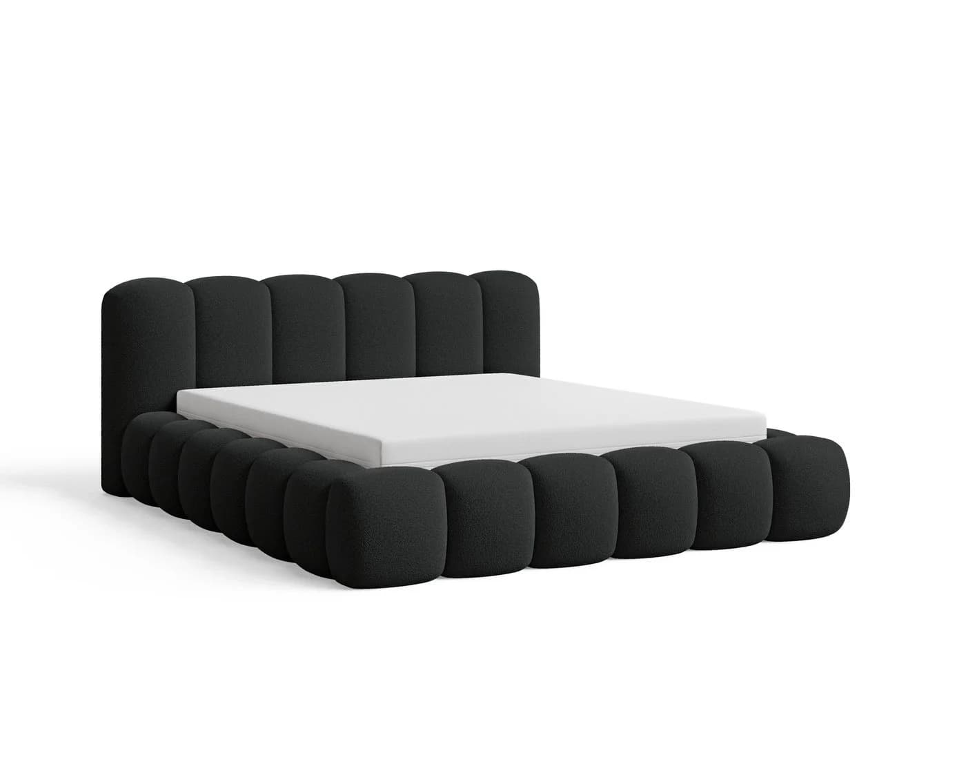 Chilly Möbel Polsterbett Stone Schwarz Bouclé Stoff 160x200 cm - Bild 4