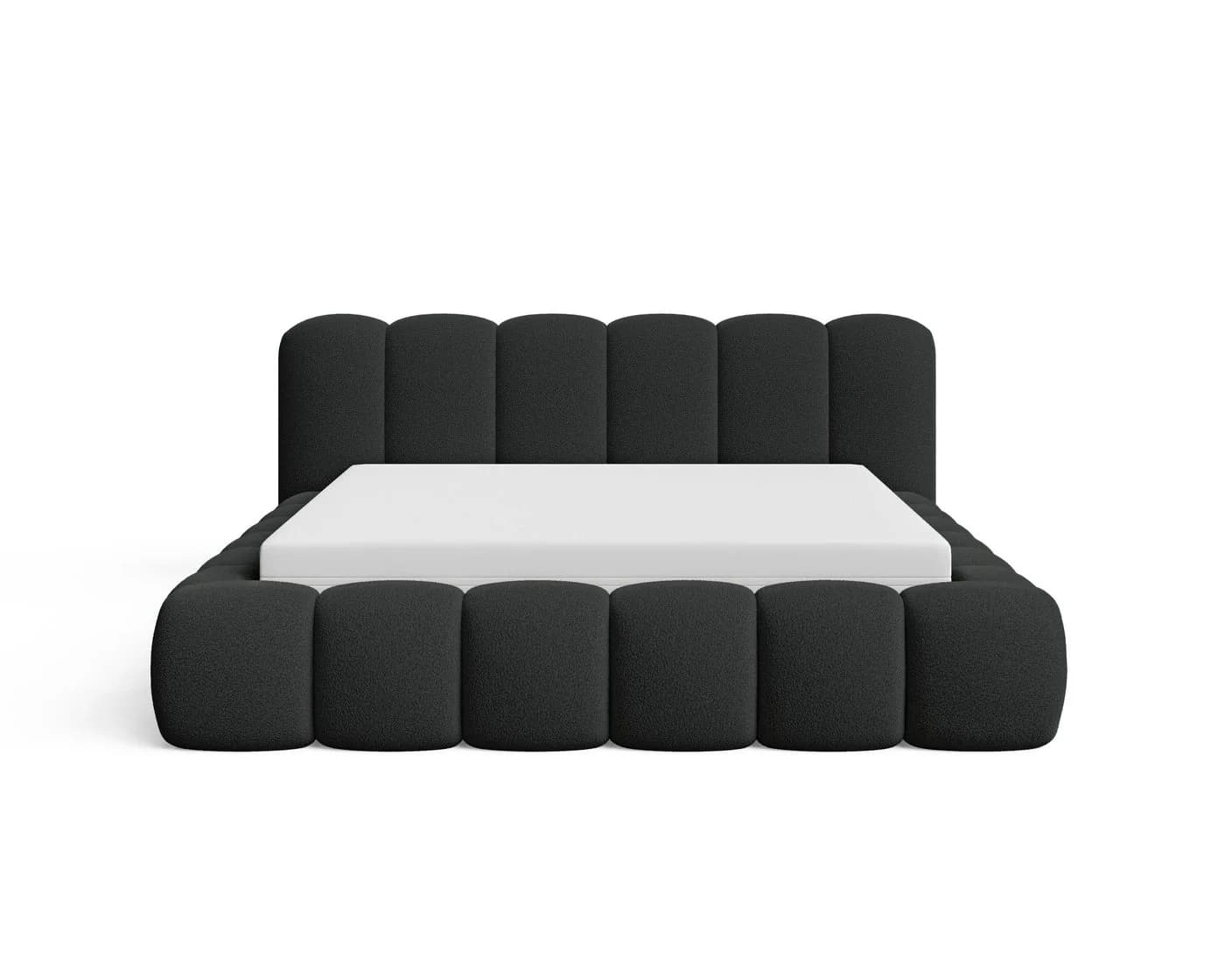 Chilly Möbel Polsterbett Stone Schwarz Bouclé Stoff 160x200 cm - Bild 5