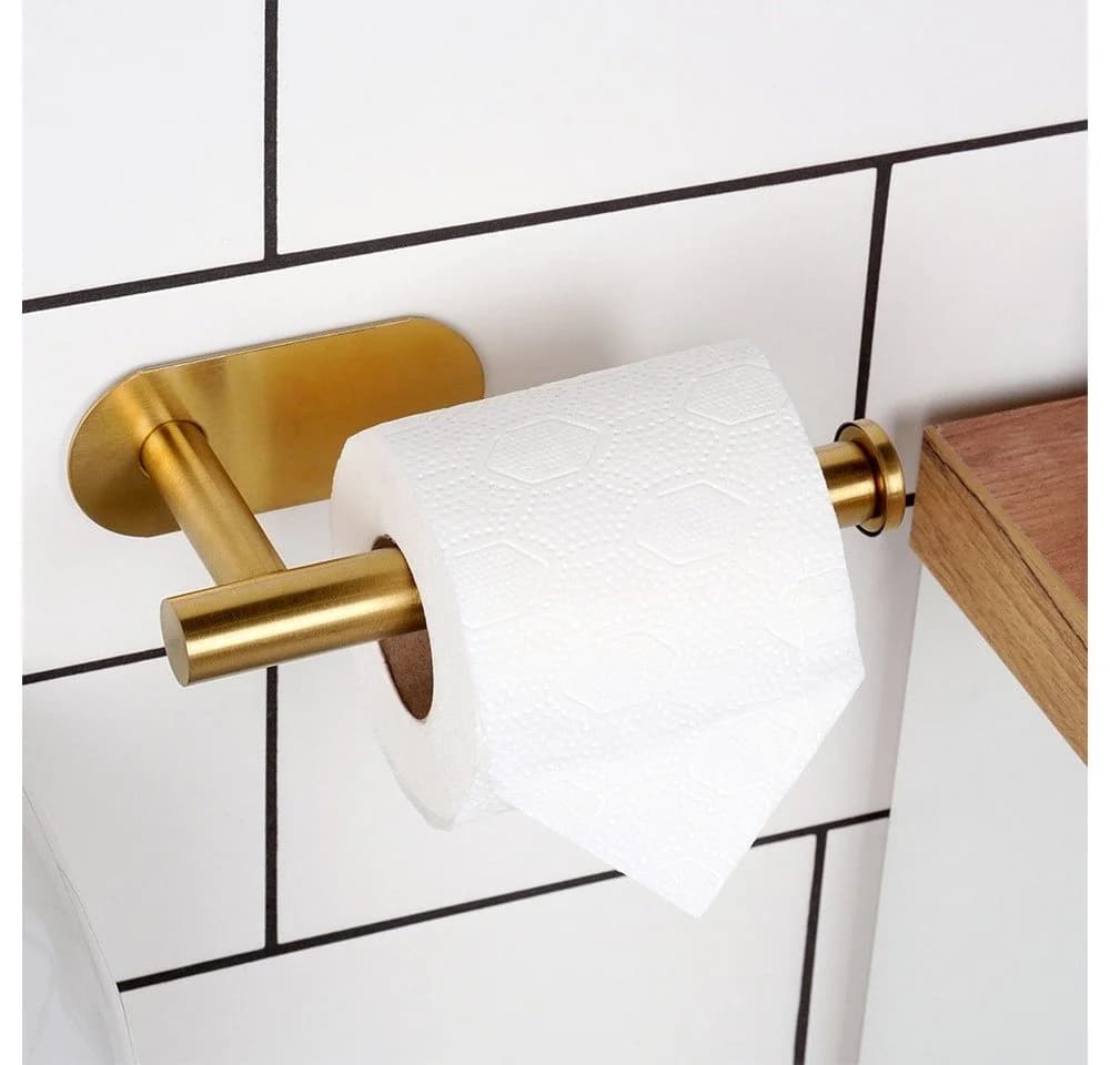 Vilde Toilettenpapierhalter Gold Edelstahl Klebemontage