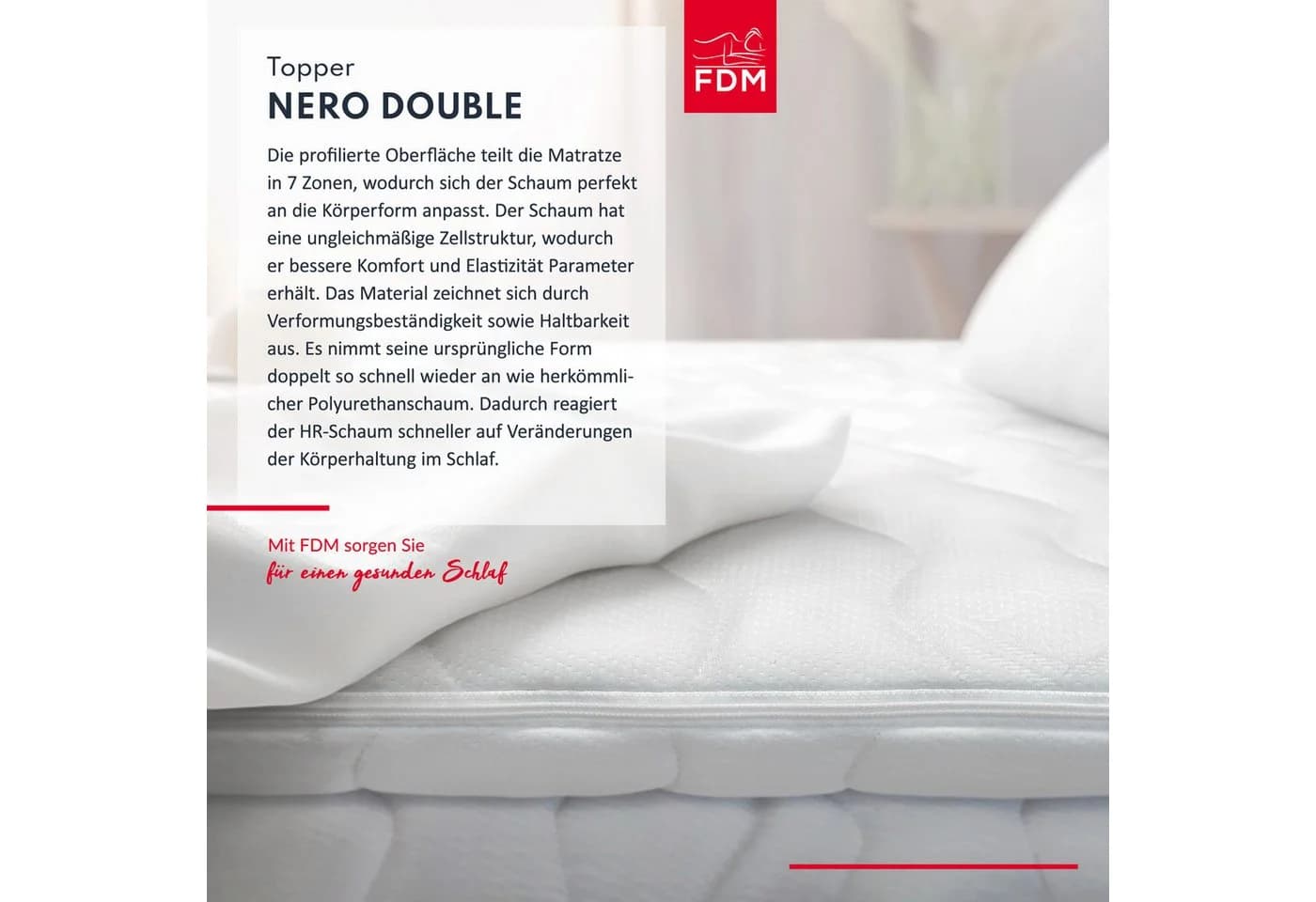 FDM Topper NERO DOUBLE Komfortschaum Doppelseitig Härtegrad 3 - Bild 3