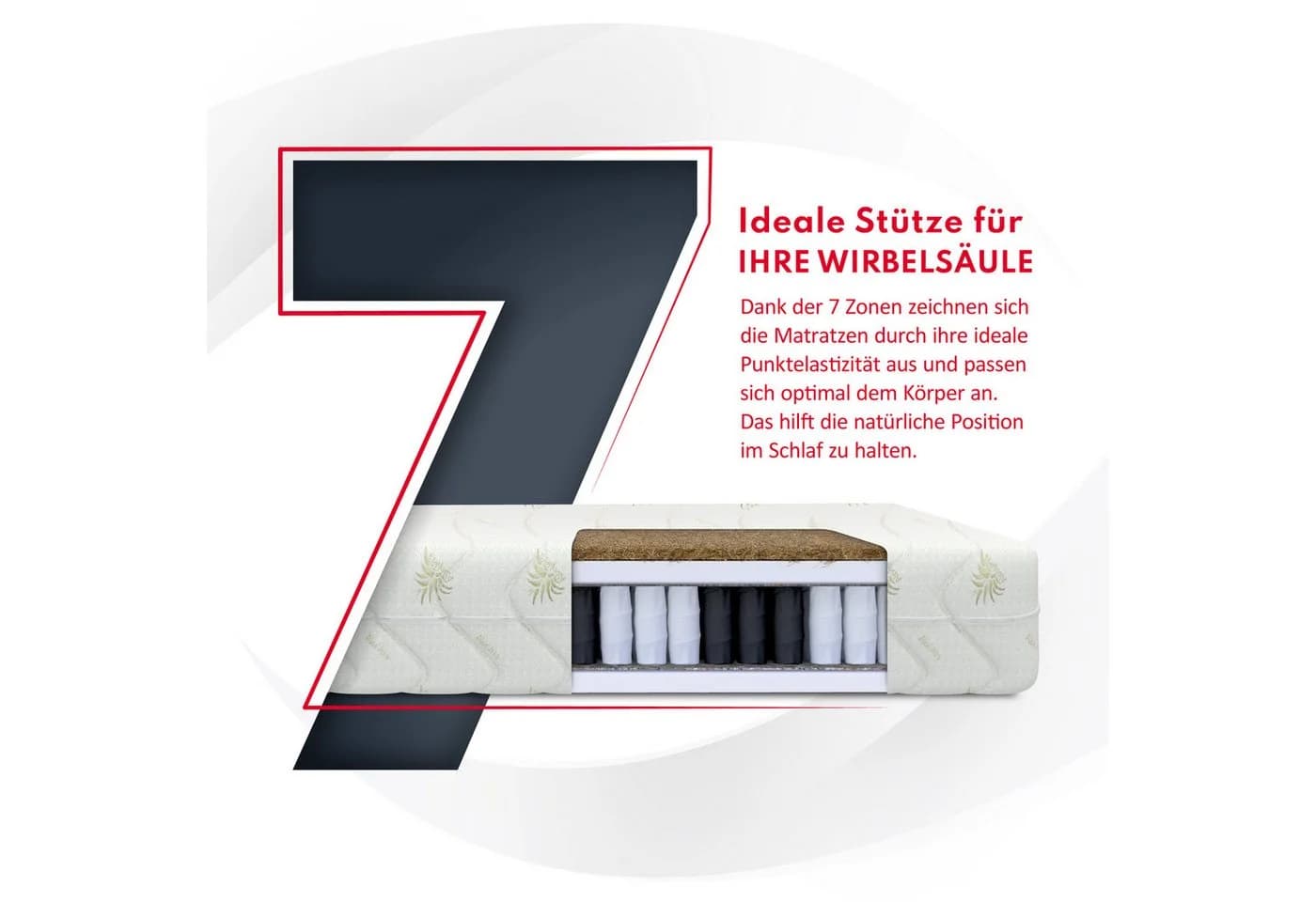 FDM Taschenfederkernmatratze PALOMA 7 Zonen Aloe Vera Bezug - Bild 3