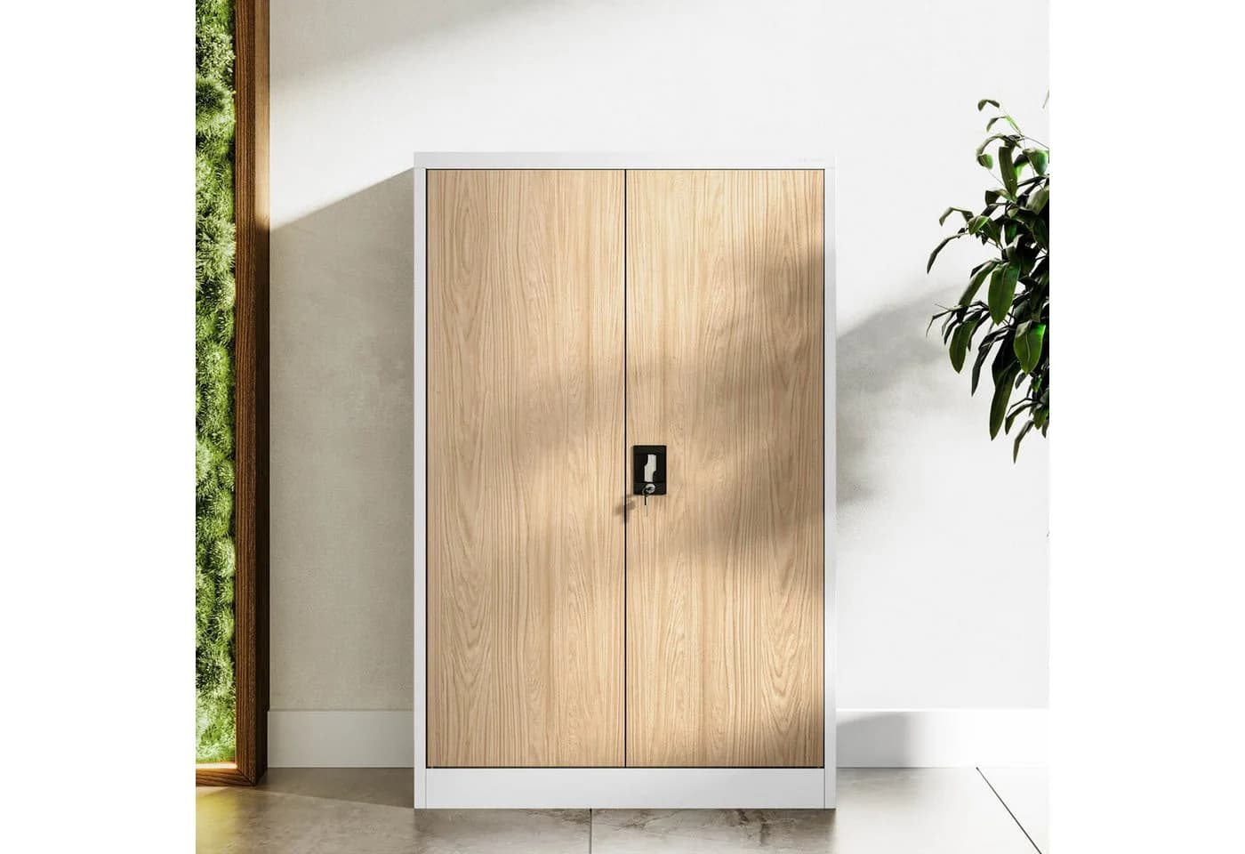 Jan Nowak Aktenschrank KEVIN Metall abschließbar 90x140 cm Weiß