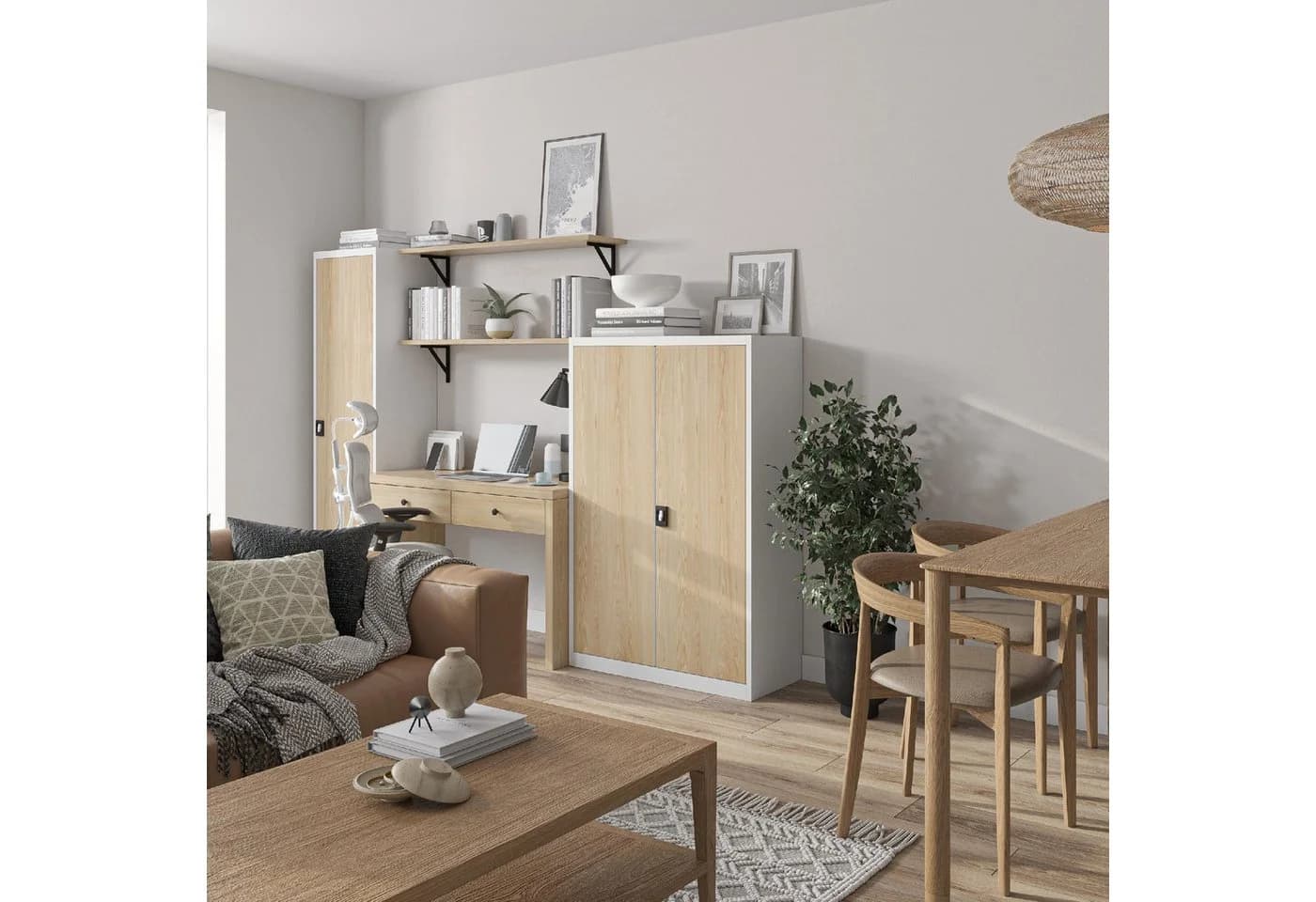 Jan Nowak Aktenschrank KEVIN Metall abschließbar 90x140 cm Weiß - Bild 4