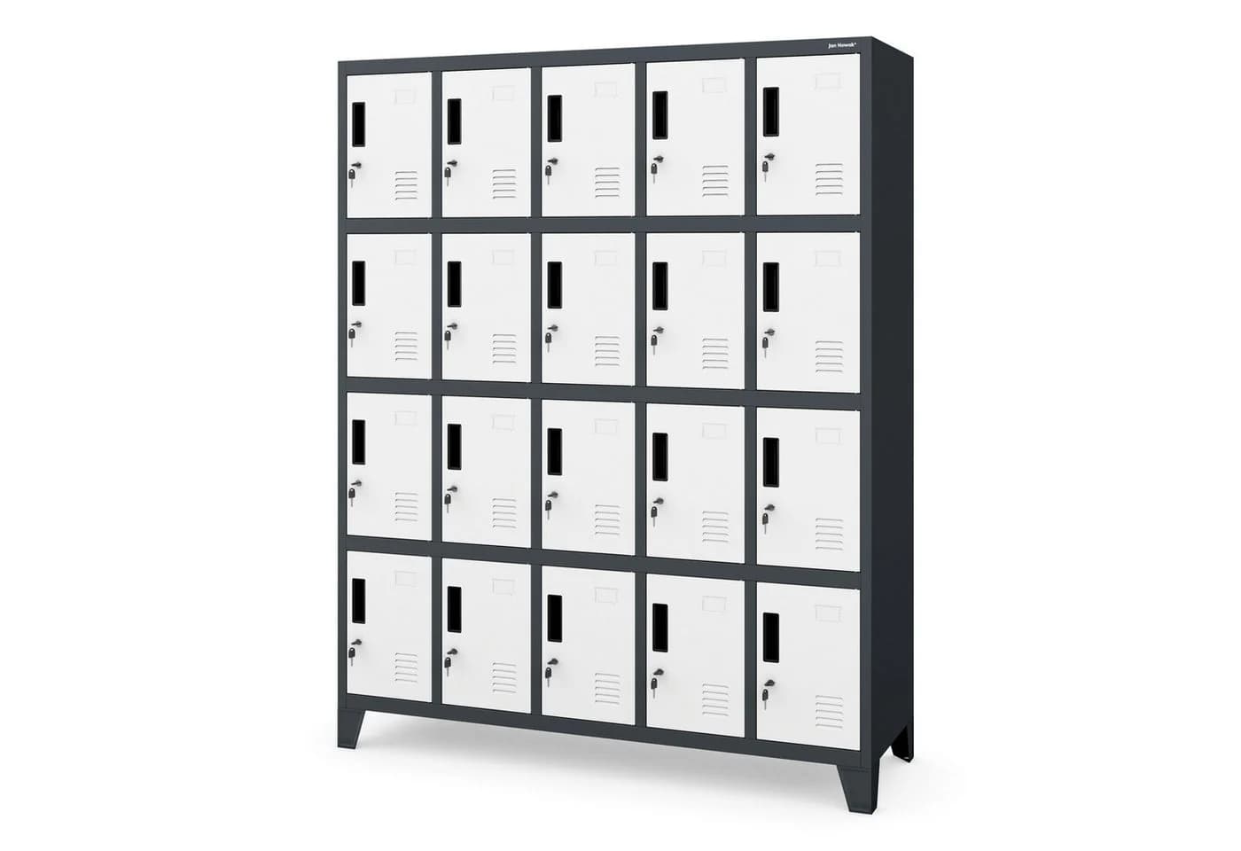 Jan Nowak Schließfachschrank 20 Fächer Metall Anthrazit-Weiß - Bild 2