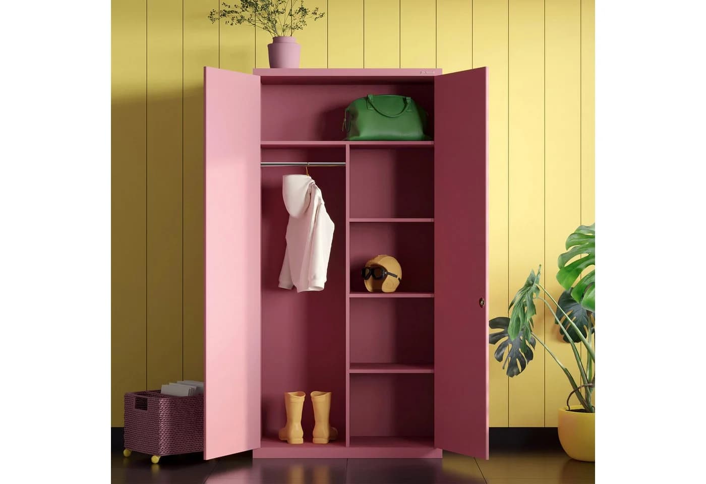 Jan Nowak Mehrzweckschrank DAWID Metall Rosa 3 Zonen - Bild 3