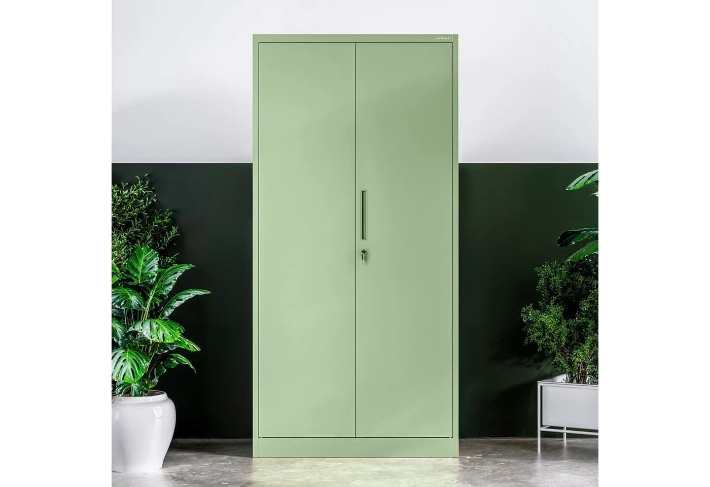 Jan Nowak Mehrzweckschrank DAWID Metall abschließbar 90 cm Grün
