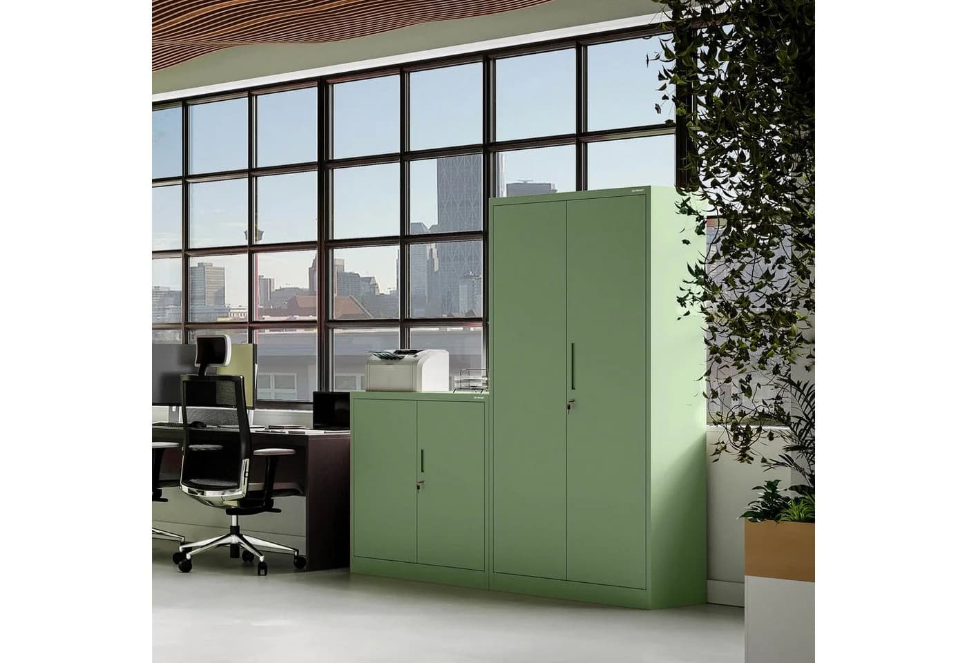 Jan Nowak Mehrzweckschrank DAWID Metall abschließbar 90 cm Grün - Bild 3
