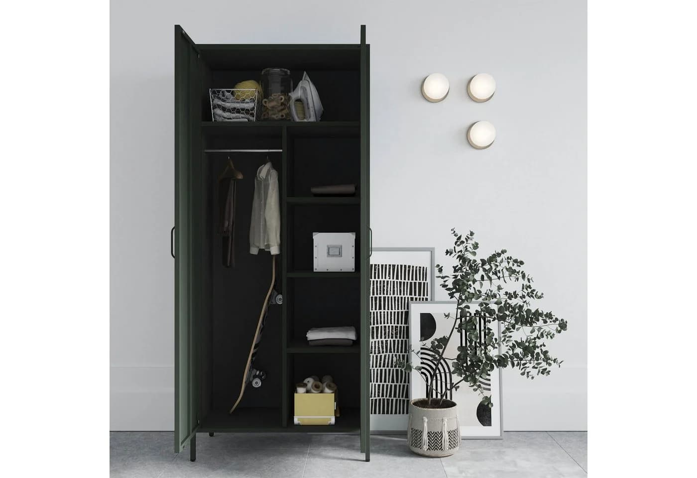Jan Nowak Kleiderschrank FLAVIO Metall Stahl 3 Zonen Sparkling Brilliance - Bild 3