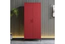 Jan Nowak Kleiderschrank FLAVIO Metall Stahl Rot Sparkling Brilliance Bild 1