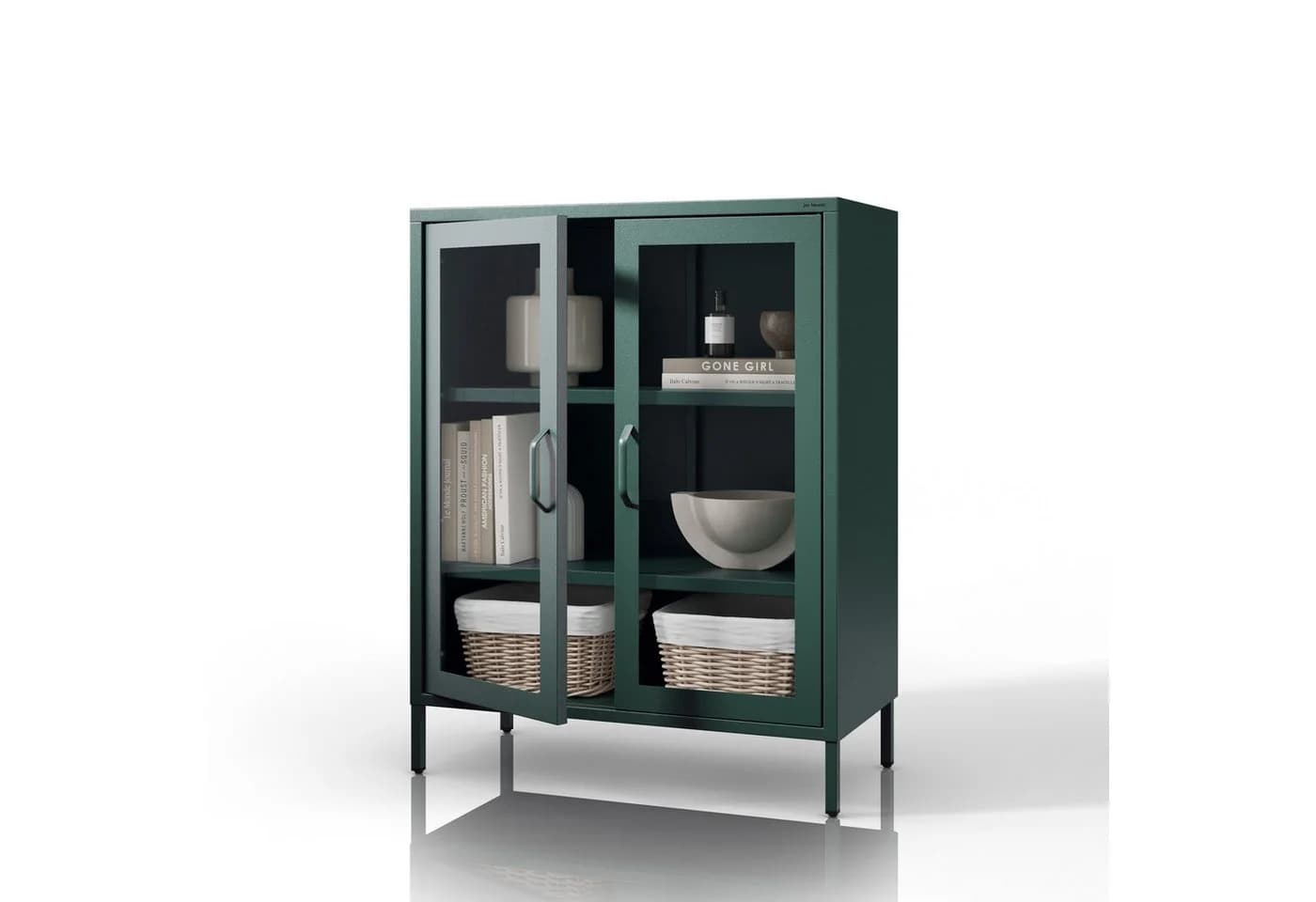 Jan Nowak Vitrine GINA Glas Metall Stahl 80x101x40cm Schwarz - Bild 2