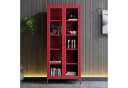 Jan Nowak Vitrine ANGELO Glas Metall Stahl Rot 80x185x45cm 4 Regale Bild 1