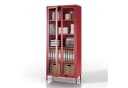 Jan Nowak Vitrine ANGELO Glas Metall Stahl Rot 80x185x45cm 4 Regale Bild 2