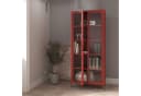 Jan Nowak Vitrine ANGELO Glas Metall Stahl Rot 80x185x45cm 4 Regale Bild 3