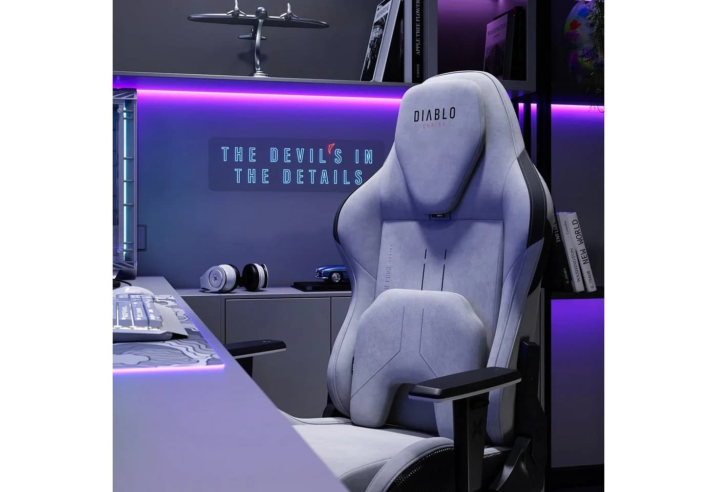 DIABLO CHAIRS X.One Prime Gaming-Stuhl Grau CoolComfort Metallbasis - Bild 4