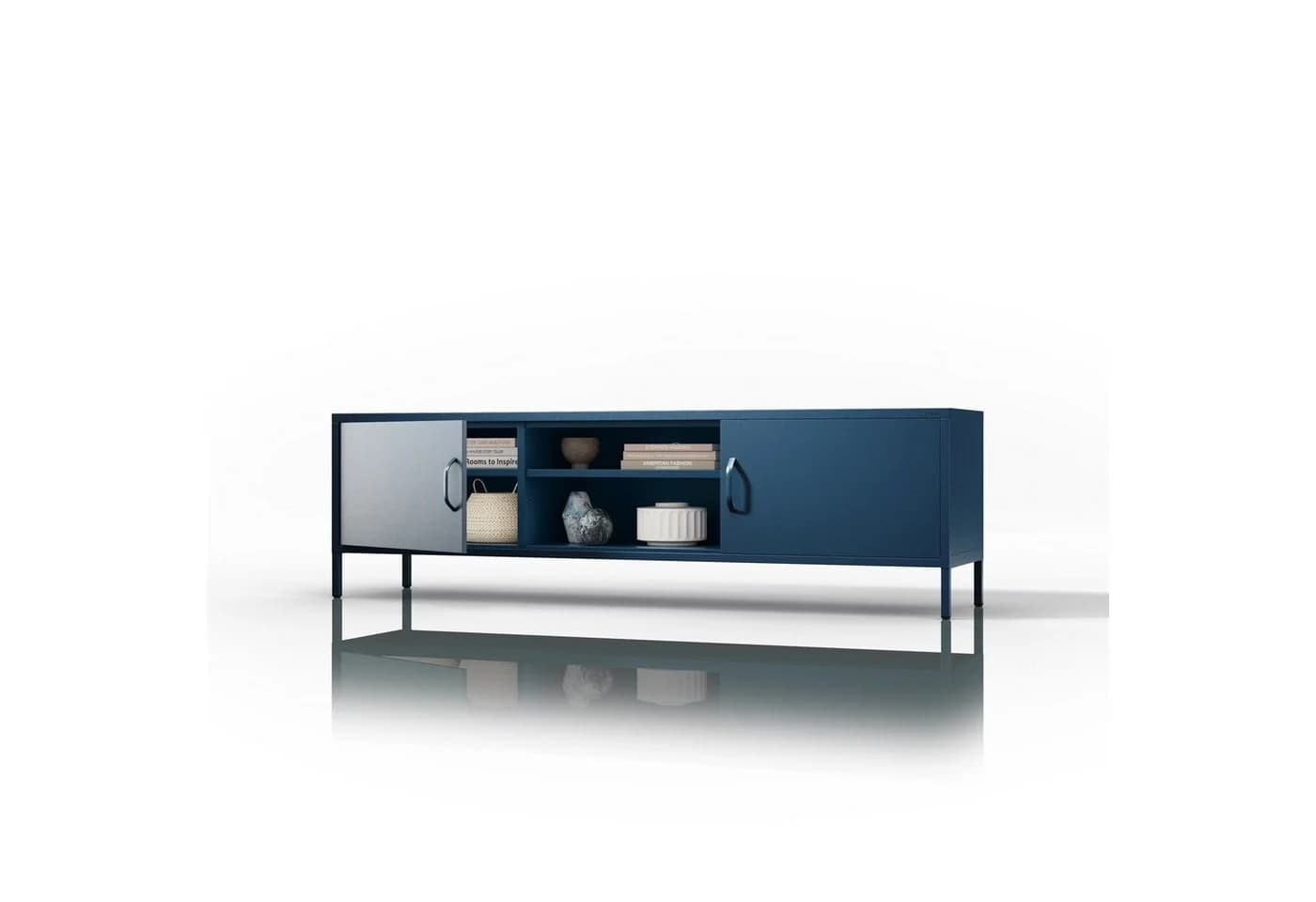 Jan Nowak Lowboard ROSARIA TV-Schrank XL Marineblau Stahl Modern - Bild 2