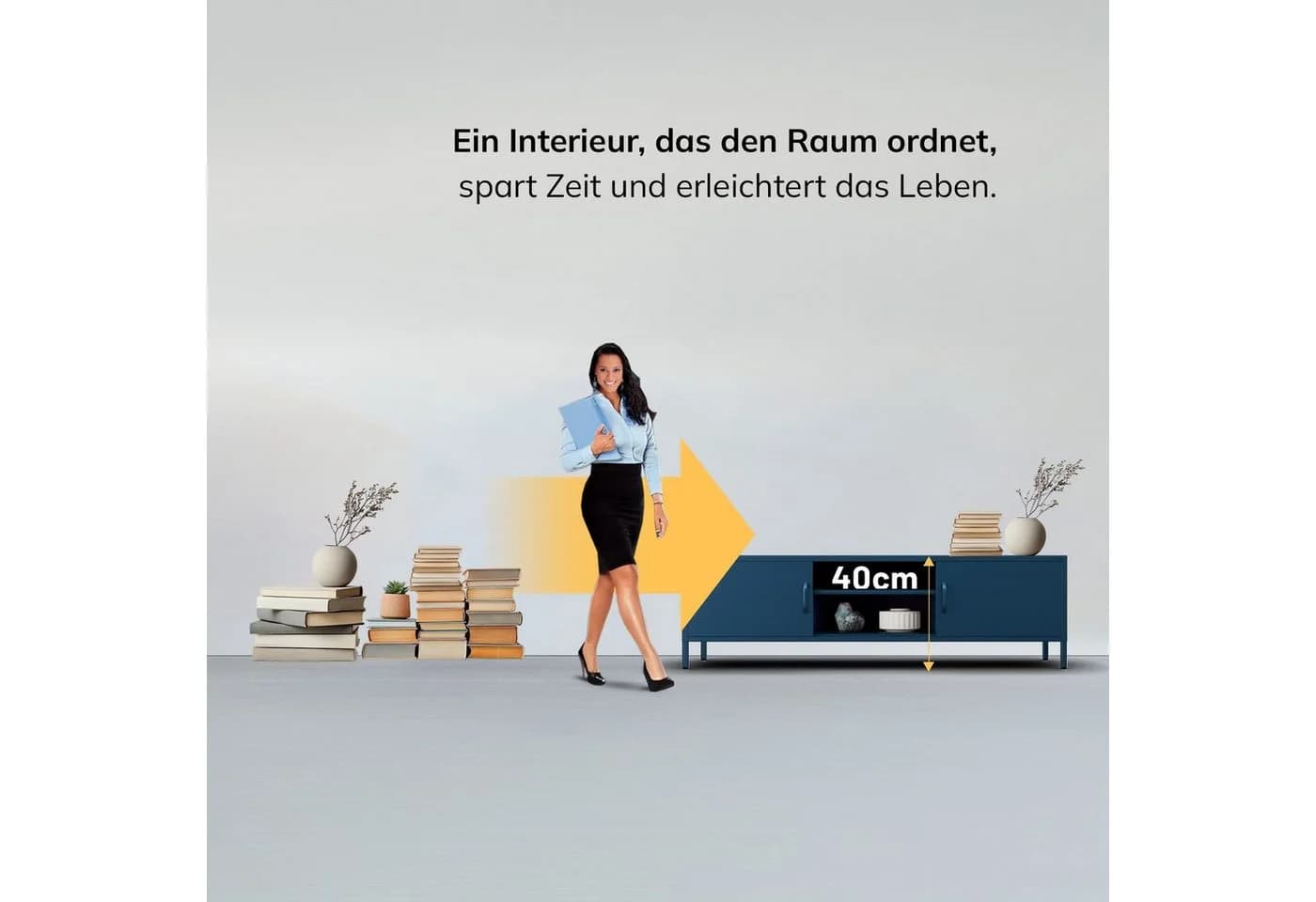 Jan Nowak Lowboard ROSARIA TV-Schrank XL Marineblau Stahl Modern - Bild 4