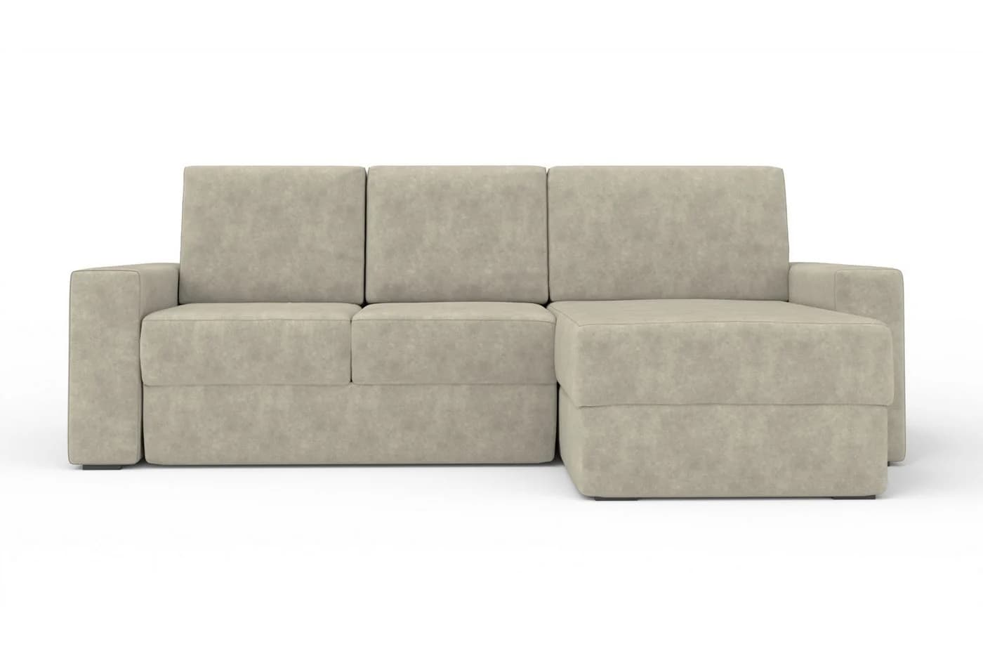 Deine Möbel 24 Ecksofa TOCO Beige Velours mit Schlaffunktion - Bild 2