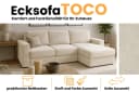 Deine Möbel 24 Ecksofa TOCO Beige Velours mit Schlaffunktion Bild 3