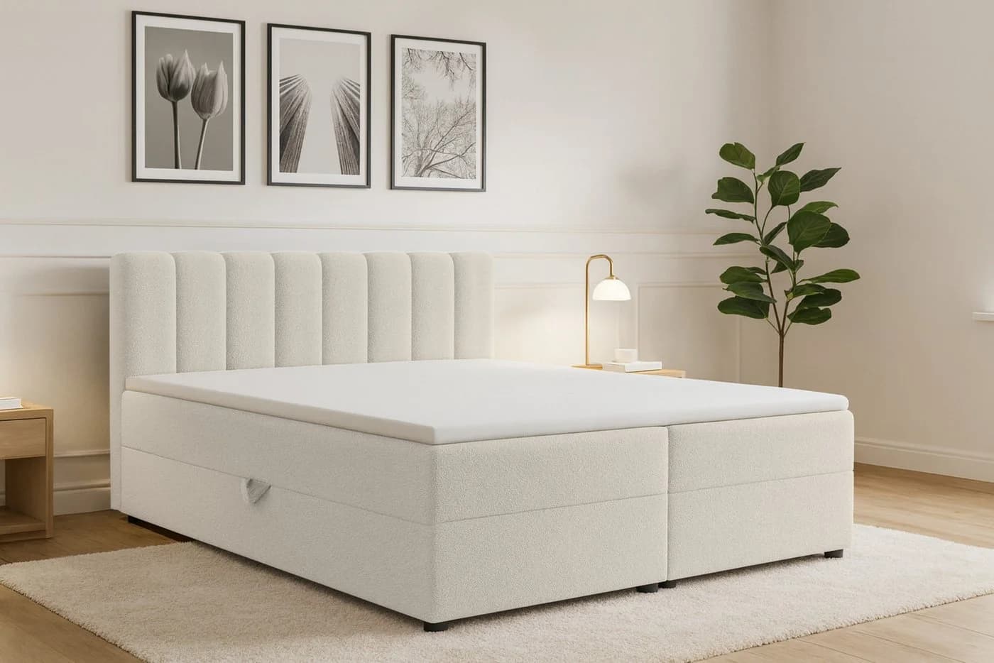 Deine Möbel 24 Boxspringbett VANESSA mit Bettkasten & Topper