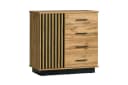 Deine Möbel 24 Kommode LAMI 5 Sideboard Wotan Eiche Schwarz Matt mit Lamellen Bild 2