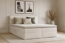 Deine Möbel 24 Boxspringbett LINA Polsterbett Kompletbett Matratzen H3 / H4 Bouclé-Bezug Bild 1