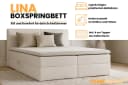 Deine Möbel 24 Boxspringbett LINA Polsterbett Kompletbett Matratzen H3 / H4 Bouclé-Bezug Bild 3