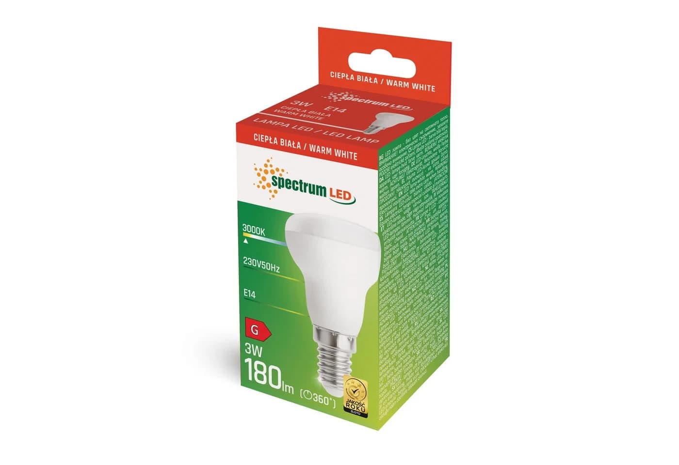 Spectrum LED-Leuchtmittel E14 R39 Pilzform 3W Warmweiß 3000K
