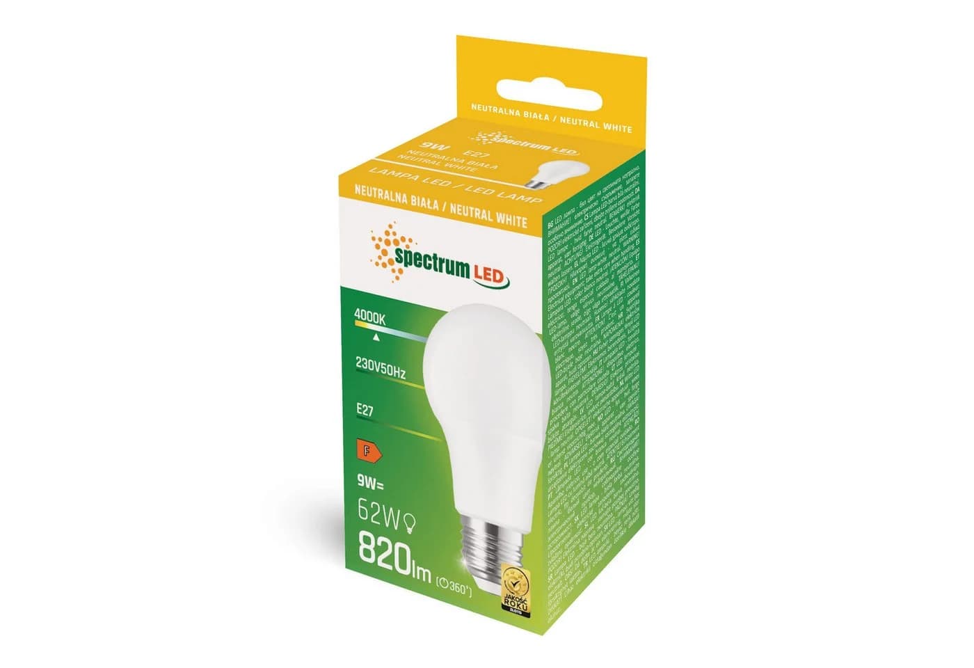 Spectrum LED Birne E27 9W Neutralweiß 4000K 820lm