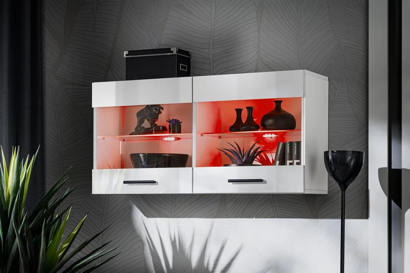 komodee Hängevitrine SAVONA Weiß Glas - Bild 2
