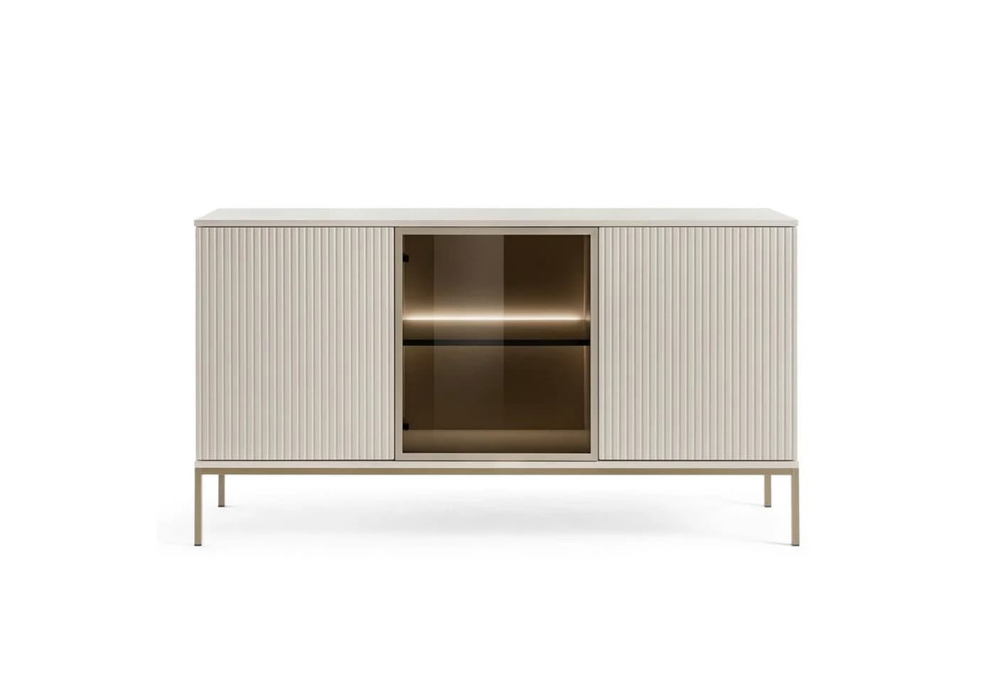 komodee Kommode LAVAL Beige mit Push-to-Open und Lamellenfront - Bild 4