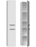 ibonto Hochschrank Badezimmerschrank Mattweiß mit langen Türen Bild 1