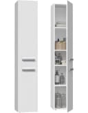 ibonto Hochschrank Badezimmerschrank Mattweiß mit langen Türen Bild 2