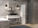 ibonto Hochschrank Badezimmerschrank Mattweiß mit langen Türen Bild 4