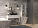 ibonto Hochschrank Badezimmerschrank NEL Weiß Modern mit Wäschekorb Bild 4