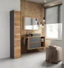 ibonto Hochschrank Badezimmerschrank Anthrazit/Artisan-Eiche Bild 3