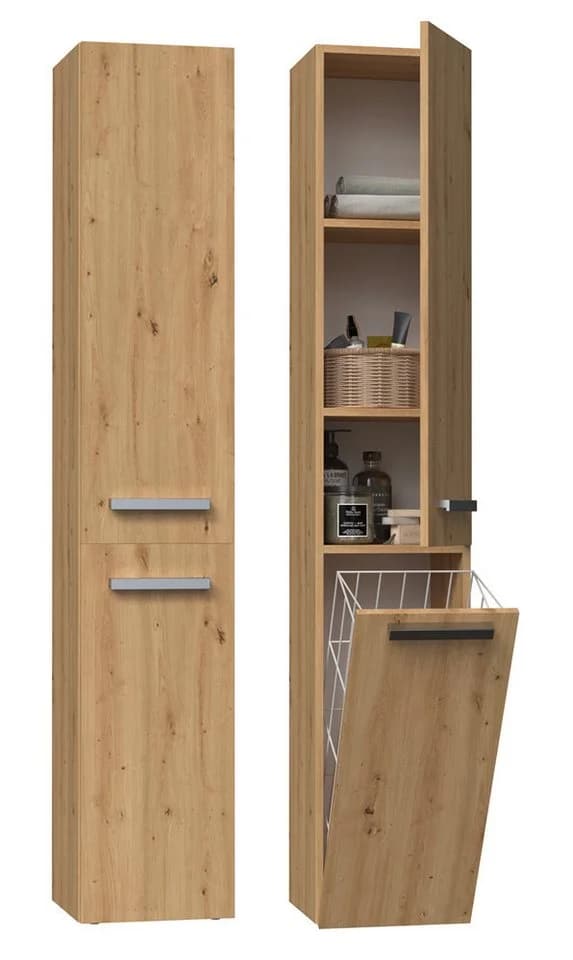 ibonto Hochschrank Badezimmerschrank Weiß Modern - Bild 2