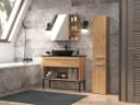 ibonto Hochschrank Badezimmerschrank Weiß Modern Bild 4