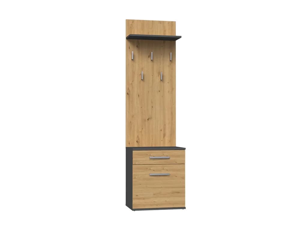 ibonto Schuhschrank mit Garderobenbank Schwarz Modern - Bild 2