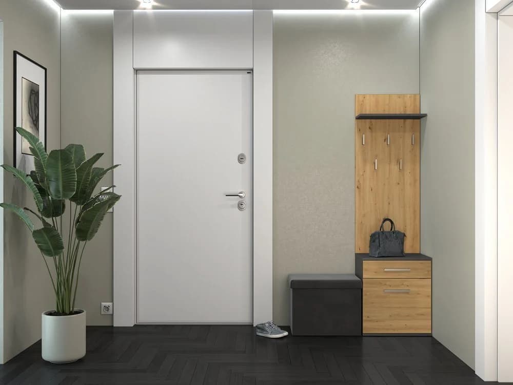 ibonto Schuhschrank mit Garderobenbank Schwarz Modern - Bild 3