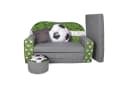 FORTISLINE Kindersofa mit Bettfunktion und Hocker Grün Bild 2